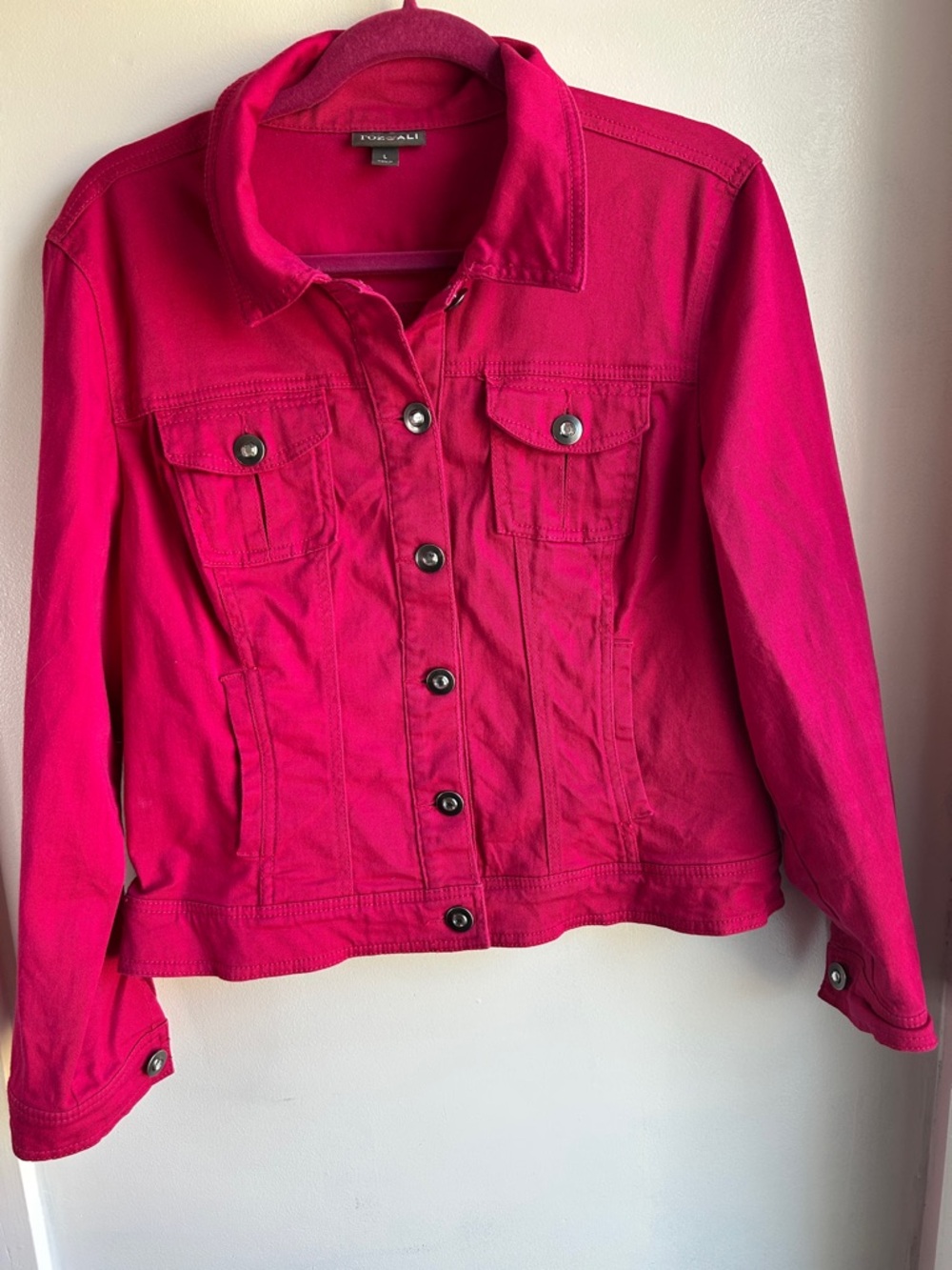 Pink Button-Front Spring Jacket